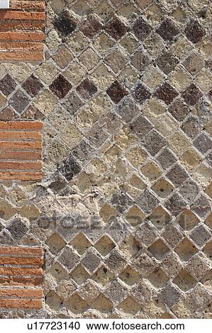 Stock Image - House of Dioscuri, wall detail. Fotosearch