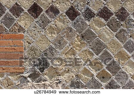 Stock Photo - House of Dioscuri, wall detail. Fotosearch