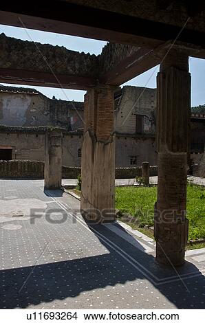 In the shadow of Vesuvius, the ruins of Ercolano - house of the Black Room View Large Photo Image Picture - In the shadow of Vesuvius, the ruins of Ercolano - house of the Black Room. Fotosearch