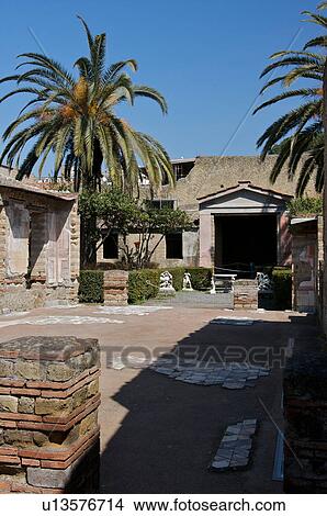 In the shadow of Vesuvius, the ruins of Ercolano - view of House of the Deer View Large Photo Image Picture - In the shadow of Vesuvius, the ruins of Ercolano - view of House of the Deer. Fotosearch