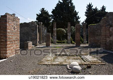 In the shadow of Vesuvius, the ruins of Pompei - atrium of house with peristyle beyond View Large Photo Image Stock Image - In the shadow of Vesuvius, the ruins of Pompei - atrium of house with peristyle beyond. Fotosearch