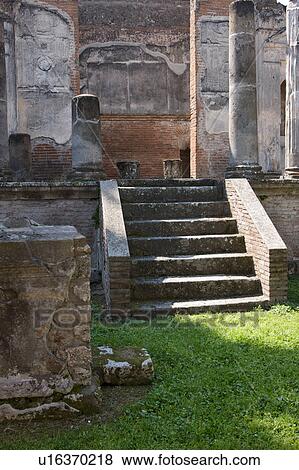Stock Photo - In the shadow of Vesuvius, the ruins of Pompei - Temple of Isis. Fotosearch