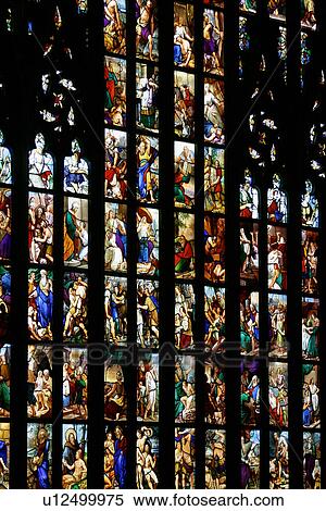 Milan Duomo, Detail of stained glass windows View Large Photo Image Stock Photography - Milan Duomo, Detail of stained glass windows. Fotosearch