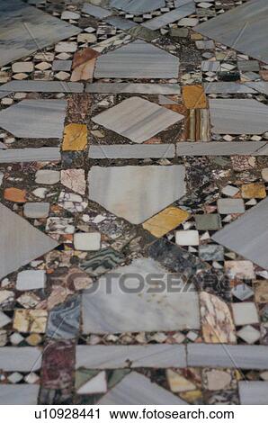 Stock Image - Mosaic floor, church of Santa Fosca, Torcello. . Fotosearch