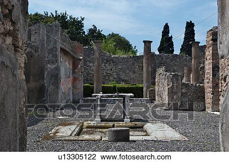 Stock Image - Roman house on Via di Mercurio. Fotosearch