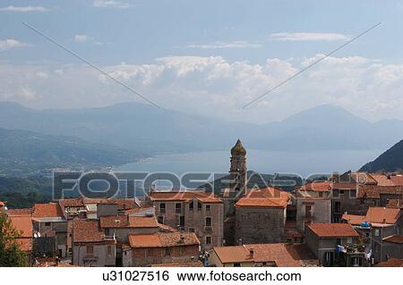 Roof tops and church tower of San Giovanni in Piro View Large Photo Image Stock Photograph - Roof tops and church tower of San Giovanni in Piro. Fotosearch