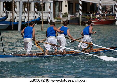 rowers in gondolina, Venice historical regatta procession View Large Photo Image Stock Photograph - rowers in gondolina, Venice historical regatta procession. Fotosearch