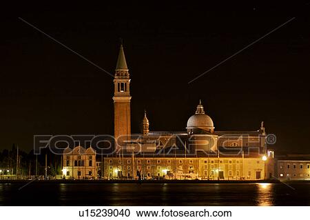 San Giorgio Maggiore at night View Large Photo Image Stock Image - San Giorgio Maggiore at night. Fotosearch