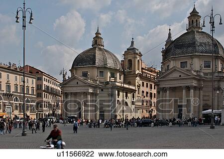 Santa Maria di Montesanto and Santa Maria dei Miracoli churches View Large Photo Image Stock Image - Santa Maria di Montesanto and Santa Maria dei Miracoli churches . Fotosearch