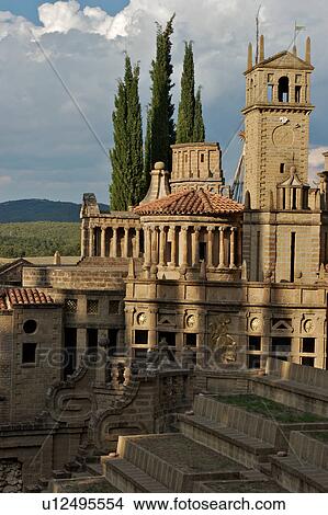 Picture - Scarzuola Gardens and Architecture, Great Theatre and auditorium, with Acropolis in background, in late afternoon sun. Fotosearch