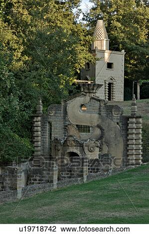 Stock Image - Scarzuola Gardens and Architecture, Whale of Jonah. Fotosearch