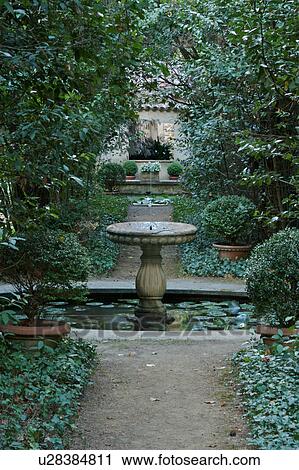 Stock Image - Scarzuola Gardens and Architecture, Poliphilo's Pond. Fotosearch
