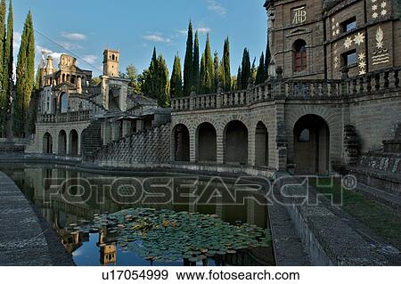 Stock Photo - Scarzuola Gardens and Architecture, Aquatic Theatre. Fotosearch