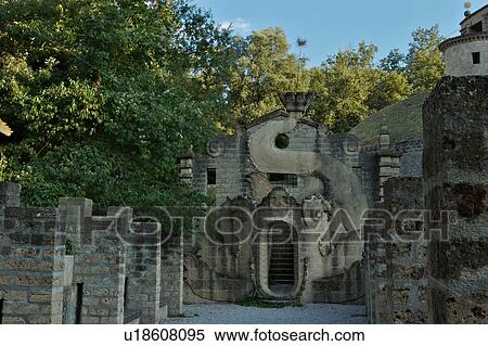Scarzuola Gardens and Architecture, Whale of Jonah View Large Photo Image Stock Photography - Scarzuola Gardens and Architecture, Whale of Jonah. Fotosearch