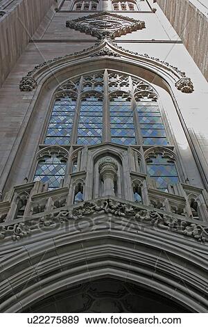 Trinity Church looking up from street at facade and window View Large Photo Image Stock Photo - Trinity Church looking up from street at facade and window. Fotosearch