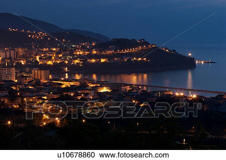 Twilight in Agropoli, Campania, Italy, with night lights View Large Photo Image Stock Image - Twilight in Agropoli, Campania, Italy, with night lights. Fotosearch