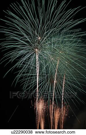 Venice: Fireworks exploding in the black night sky View Large Photo Image Stock Photo - Venice: Fireworks exploding in the black night sky. Fotosearch