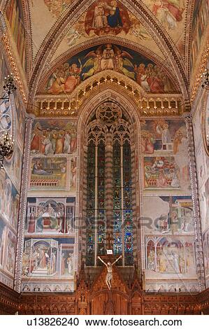 View Of Altar With Crucifix Illuminated Barrel Vaulted