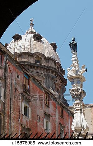 View of Dome of Cappella di San Gennaro, with Guglia di San Gennaro in foreground, Naples View Large Photo Image Stock Photography - View of Dome of Cappella di San Gennaro, with Guglia di San Gennaro in foreground, Naples. Fotosearch