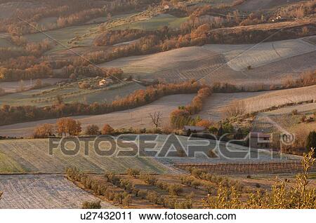 View of Tiber Valley, in early morning golden winter sun, fields and farmland with light dusting of snow View Large Photo Image Stock Image - View of Tiber Valley, in early morning golden winter sun, fields and farmland with light dusting of snow. Fotosearch