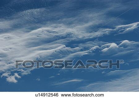 Wispy clouds and blue sky in summer View Large Photo Image Stock Photograph - Wispy clouds and blue sky in summer. Fotosearch