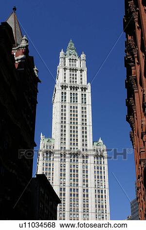 Woolworth Building from Beekman Street View Large Photo Image Stock Photo - Woolworth Building from Beekman Street. Fotosearch