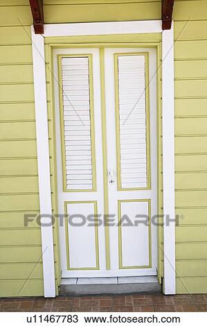 Stock Image - Close-up of a closed door. Fotosearch