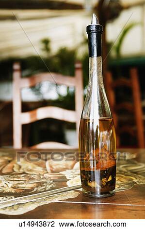 Stock Image - Close-up of a wine bottle. Fotosearch