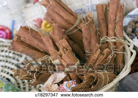 Stock Photo - Close-up of cinnamon sticks. Fotosearch
