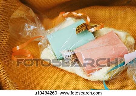 Stock Image - Close-up of gifts in a polythene. Fotosearch