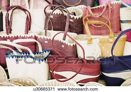 Close-up of hand bags at a market stall View Large Photo Image Stock Image - Close-up of hand bags at a market stall. Fotosearch