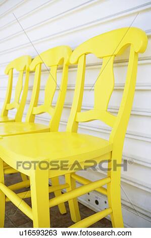 Close-up of three empty chairs in a row View Large Photo Image Stock Image - Close-up of three empty chairs in a row. Fotosearch