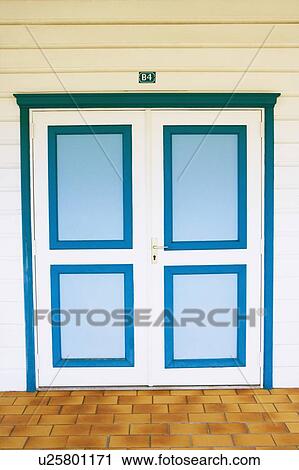 Stock Image - Closed door of a house. Fotosearch