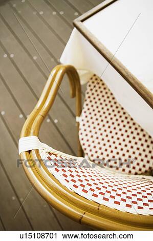 High angle view of an empty chair and a table View Large Photo Image Stock Image - High angle view of an empty chair and a table. Fotosearch