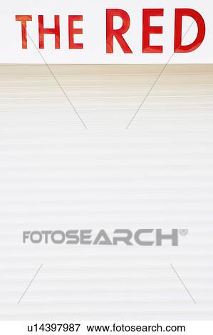Stock Photo - The red text painted on a wall. Fotosearch
