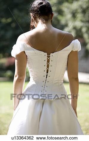 A bride, rear view View Large Photo Image Stock Image - A bride, rear view. Fotosearch