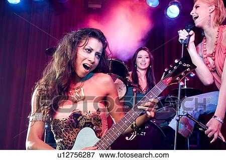 A girl pop group performing View Large Photo Image Stock Photo - A girl pop group performing. Fotosearch