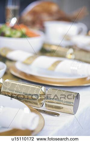 A table set for Christmas dinner View Large Photo Image Stock Image - A table set for Christmas dinner. Fotosearch