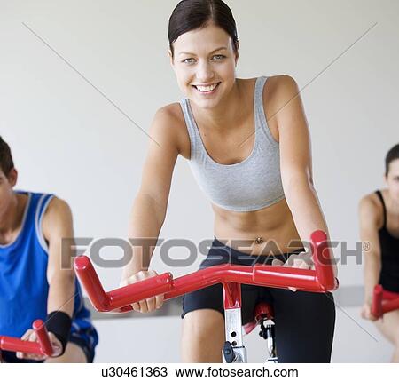 Stock Image - An exercise class. Fotosearch