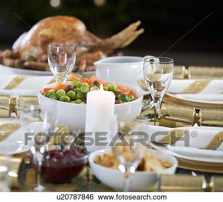 Stock Photograph - Christmas dinner on the table. Fotosearch