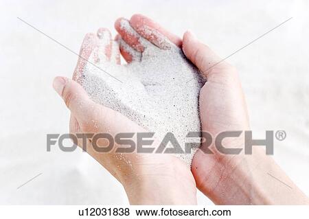 Stock Photo - Cupped hands holding sand. Fotosearch