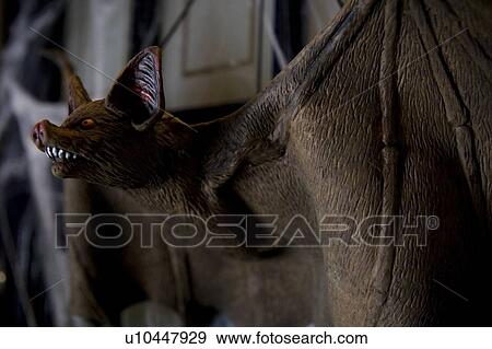 Stock Photo - Hallowe'en decorations - toy vampire bat. Fotosearch