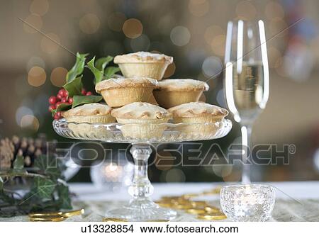 Picture - Mince pies and champagne. Fotosearch