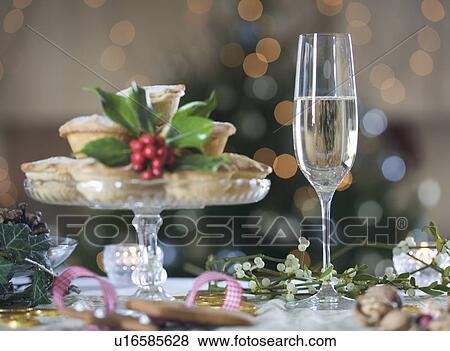 Mince pies and champagne View Large Photo Image Stock Photo - Mince pies and champagne. Fotosearch