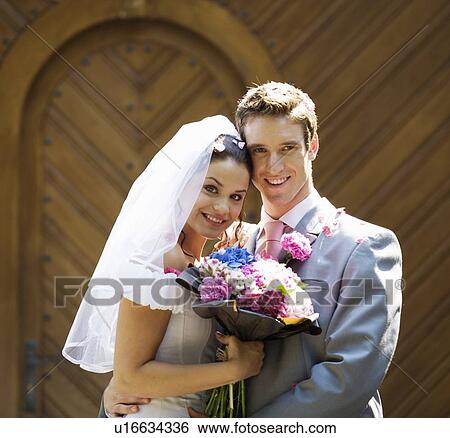 Portrait of a bride and groom View Large Photo Image Stock Photograph - Portrait of a bride and groom. Fotosearch
