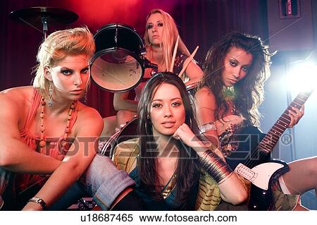 Portrait of a girl pop group View Large Photo Image Stock Photography - Portrait of a girl pop group. Fotosearch