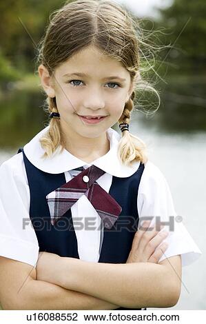 Stock Image - Portrait of a schoolgirl. Fotosearch