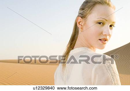 Stock Image - Portrait of a young woman. Fotosearch