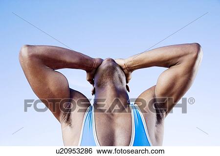 Stock Photograph - Portrait of an athlete who has just lost. Fotosearch