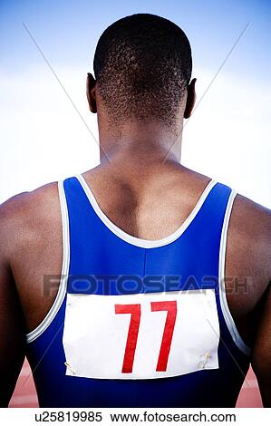 Rear view portrait of an athlete View Large Photo Image Stock Photography - Rear view portrait of an athlete. Fotosearch
